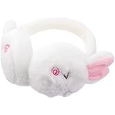 Tvoip Cute Rabbit Winter Ear Muffs Women Warm Earmuffs Girls Ear Warmer Soft Plush Outdoor Plush Adjustable Ear Cover