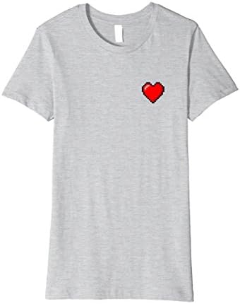 Womens 8-bit Heart T-Shirt XL Heather Grey