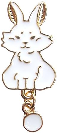 Toki White Rabbit Pin, Metal Enamel Pin