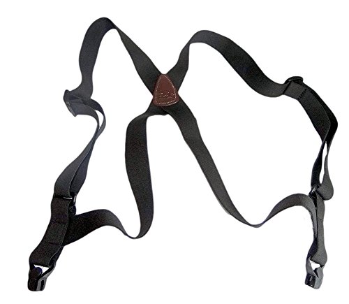 HOLD-UPS AIRPORT FRIENDLY BLACK HIP-CLIP STYLE SUSPENDERS PLASTIC GRIPPER CLASPS