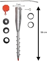 Garden Mile Metal Clothes Washing Line Ground Spike Screw Base for Rotary Airer view 2