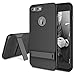 iPhone 7 Plus Case, ROCK [Royce Stand] - Jet Black [Ultra Thin][Kickstand][Metal Texture Side Buttons][Dual Layered][Slim Fit][Hard PC + Soft TPU] For Apple iPhone 7 Plus (2016)