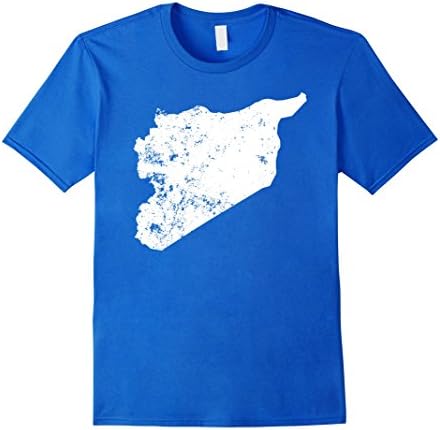 Mens Syria Map Shirt Small Royal Blue