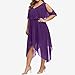 Women’s Chiffon Midi Dress – Ladies Casual Plus Size V-Neck Hole Half Sleeve Dress – Irregular Hem Dressesthumb 2