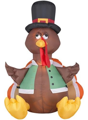 Gemmy Inflateables Holiday G08 26396 Air Blown Outdoor Happy Turkey Decor