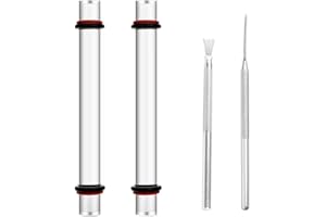 MEISO Premium Polymer Clay Roller Tools Set,2 Acrylic Clay Rolling Pins with Thickness Rings & Needles for Sculpting, Craftin