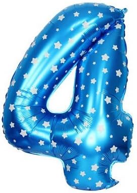 BM AVESTA 32 Inch Number Foil Balloons (Four "4", Blue) Foil Balloons, This Balloons perfect For Birthday, Baby Shower, Anniversaries, Ceremony and Parties Decorations, Premium Quality