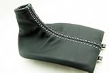 Fits 1997-2004 Porsche Boxter, 911, 996, 986 Real Black Leather Shift Boot with Gray stitching. (Leather Part Only)