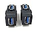 Poyiccot (2 Pack USB 3.0 Keystone Jack Inserts, 90 Degree USB 3.0 to USB 3.0 Adapters Female to Female Conector Coupler Adapter for Wall Plate Panel,Black