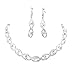 CJESLNA Women's Jewelry Set Bridal Wedding Twisted Rhinestone Necklace Dangel Earrings
