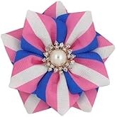 Pink, Blue and White Ribbon 3" Paraphernalia Brooch Pin for Women, Inspired for Jack and Jill Events, Conferences, Luncheons - Mother's Organization