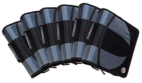 Case-It Dual 2-in-1 Zipper D-Ring Binder, 2 Sets of 1.5-Inch Rings with Pencil Pouch, Black