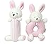 Godr Baby Rattle Plush Soft Toys Newborn Gift Crib toy 5.5in 2.7in Pink Rabbits Bunny - Christmas Baby Infant Toys Gift