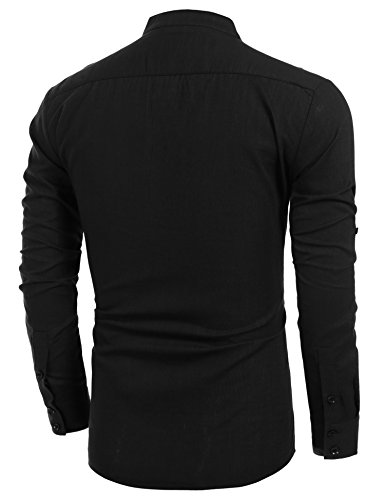 2 COOFANDY+Cotton+Henley+Sleeve+Hippie