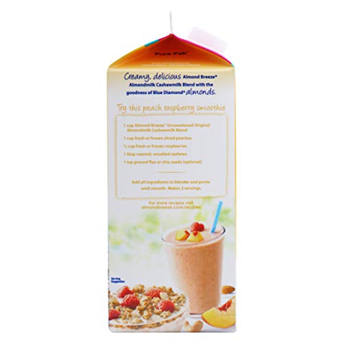 Almond Breeze Almond Cashew, Unsweetened Original, Almondmilk and Cashewmilk Blend, 64, fl oz