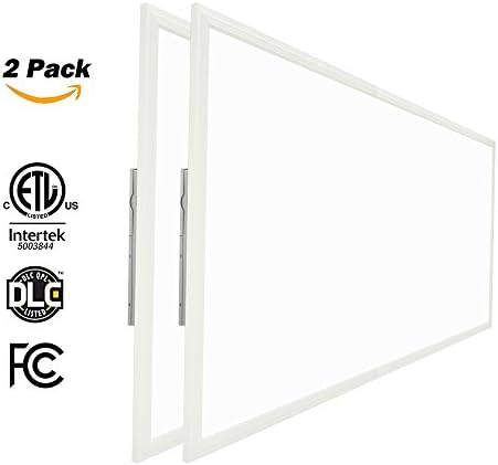 LTMATE LED Panel Light 2x4 FT,60W,4000K,6600 Lumens, Dimmable 0-10v, 100-277v, White Frame, No Flickering,DLC-Qualified and Lighting Facts(Eligible for Rebate Programs)-2x4 4000K(2 Pack)