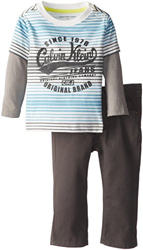 Calvin Klein Baby Boys' Twofer Striped Tee with Pant