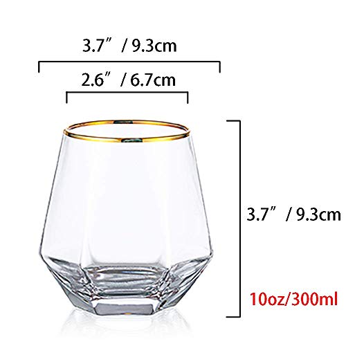 Diamond Whisky Glasses 6er-Set Gekipptes Scotchglas 300 Ml Whiskyglas Moderner Look Für Männer Frauen, Papa, Ehemann, Freunde, Glaswaren Für Bourbon/Rum/Bar Tumbler – Bild 4