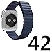BRG Leather Loop with Adjustable Magnetic Closure Replacement Strap for Apple Watch Series 2 Series 1 Sport and Edition 42mm Medium - Midnight Blue