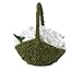 Lillian Rose Green Rustic Moss Wedding Flower Girl Basket