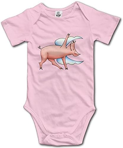Flying Pig Animal Short Sleeve Baby Boy Clothes One-Piece Bodysuit Onesie Unisex