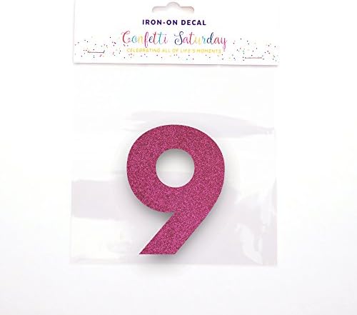 Birthday Shirt 9 Decal, Pink Glitter