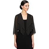 Alex Evenings Women's Short Bolero Shrug Jacket with 3/4 Sleeve Elegant Cropped Cover-Up for Formal and Evening Wear