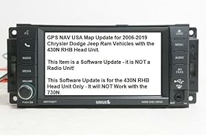 GGM ENTERPRISES LLC 2025 GPS NAV USA Map Update for Chrysler Dodge Jeep Ram with 430N Head Unit
