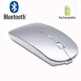 Bluetooth Mouse Rechargeable Wireless Mouse for Notebook ,Bluetooth Wireless Mouse for Laptop PC Conputer (Rose Gold) (Silver)