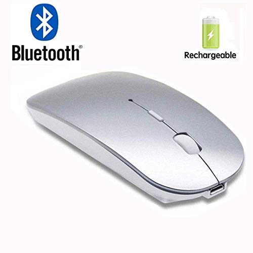 Bluetooth Mouse Rechargeable Wireless Mouse for Notebook ,Bluetooth Wireless Mouse for Laptop PC Conputer (Rose Gold) (Silver)