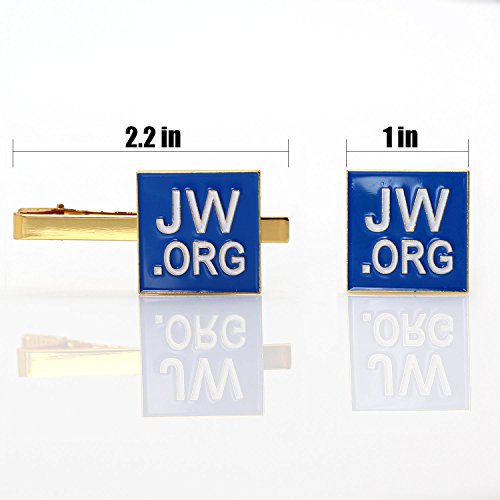 jw.org Gift Necktie Clip and Lapel pin Set-Square (Blue + Gold)
