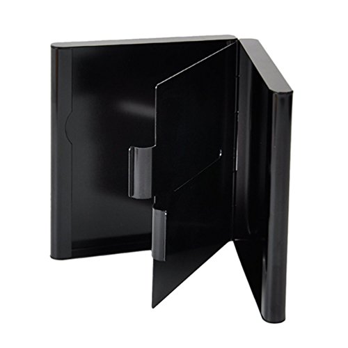 Gooday Alloy 20 Cigarettes Box Storage Case Box Tobacco Cigar Container Holder (Black)