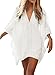 Relipop Women's Fashion Swimsuit Cover-Up Beachwear Mini Dress (XX-Large, White)