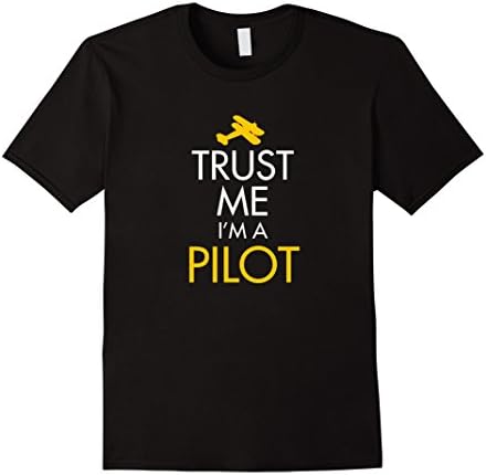 Mens Trust me I'm a Pilot T-Shirt XL Black