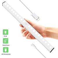 Under Cabinet Lighting, Bluelark 20-LEDs Wireless Motion Sensor Light Built in Rechargeable Battery Led Closet Light Portable Magnetic Security Night Light for Kitchen Closet Hallway Stairway