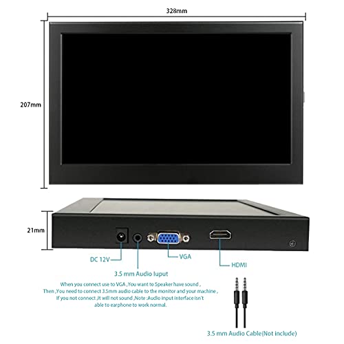 Kenowa-Monitor-portatil-de-13-Pulgadas-16-9-133-1366x768-Pantallas-de-visualizacion-LCD-con-HDMI-VGAAltavoces-Monitores-de-Juegos-de-computadora-para-PC-Camara-PS3-PS4-Xbox-One-360-Raspberry-Pi