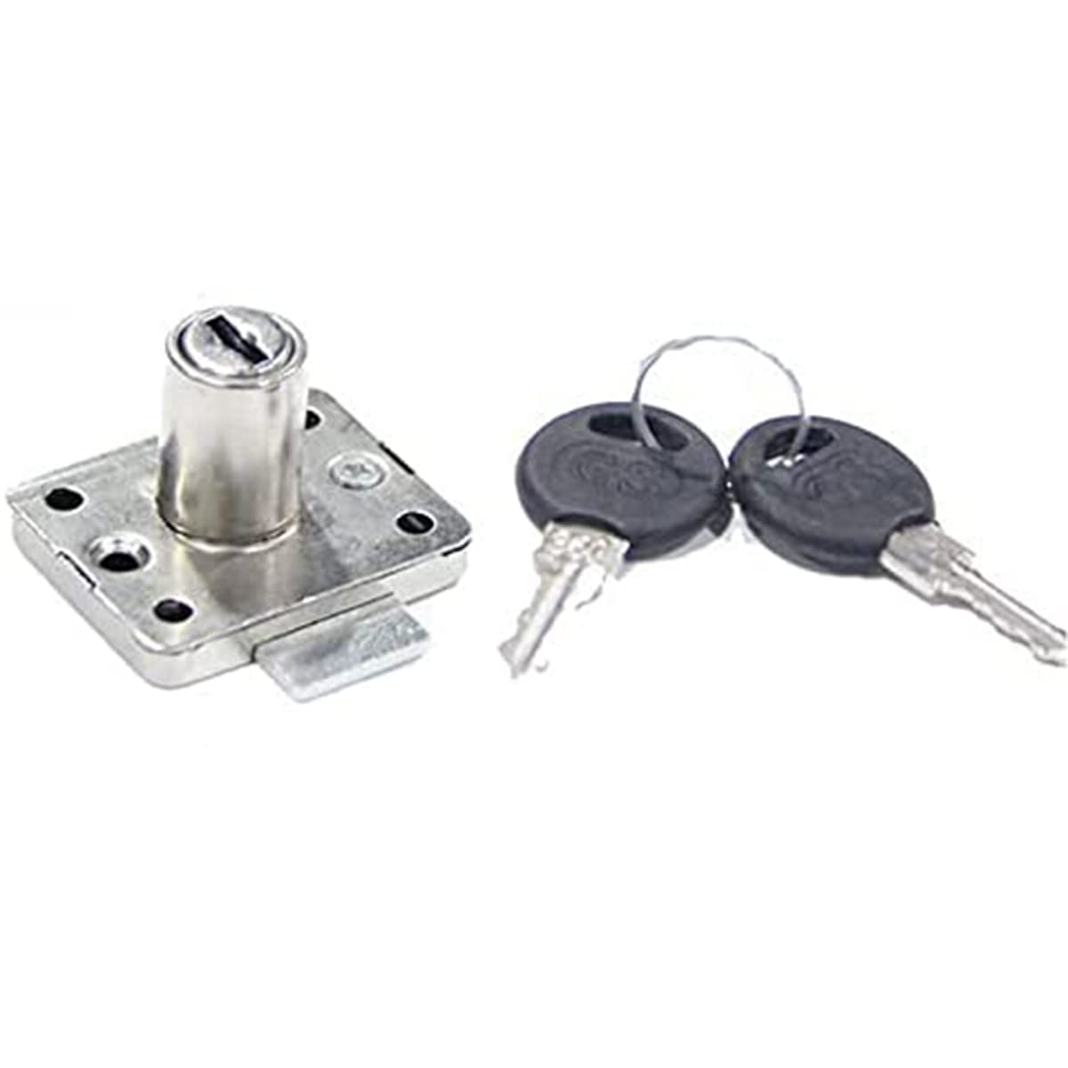 Cold Rolled Steel Cam Locks, Stainless Steel Color Square Furniture Cabinet Drawer Cupboard Door Security Lock with 2 Keys, 35x40mm