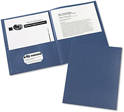 Avery 47985 Two Pocket folder, 8-1/2"x11",20 Sht Cap., 25/BX, Dark Blue