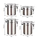 Airtight Canister Set Stainless Steel,4 Piece Food Storage Container with Lids for Tea,Coffee,Snacks, Milk Powder,Sugar,Flour Canisters with Clear Lid Locking Clamp-Spoon Included