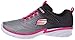 Skechers Kids Swirly Girl-81702L Gore and Strap Sneaker (Little Kid/Big Kid),Black/Neon Pink,