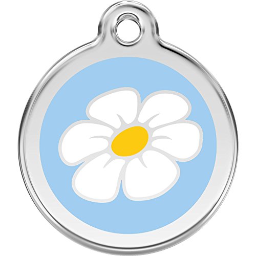 Red Dingo Personalized Daisy Pet ID Dog Tag (Large Light Blue)
