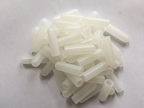 60pcs 15/64" ID Silicone Rubber End Caps Screw Bolt &amp; Threaded Bolt Protection (0.234", White)