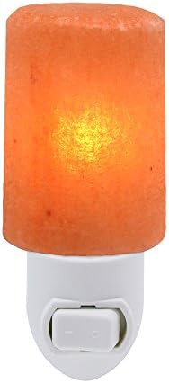 Y-stop Mini Hand Carved Natural Crystal Himalayan Rock Salt Lamp Night Light with UL-Approved Wall Plug for Air Purifying, Lighting and Decoration (Cylinder)