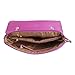 b.m.c BMC Large Pink Faux Suede Gold Metal Chain Accent Envelope Style Clutch Handbag