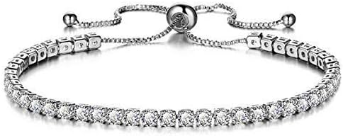 Moda Accessories Adjustable Cubic Zirconia Tennis Bracelets for Women & Girls