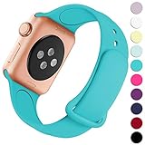 Haveda Bands Compatible with Apple Watch Band 38mm 40mm, Soft Silicone Sport Strap Wristband for Women Men with iWatch Series 4, Series 3, Series 2, Series 1, Teal, 38/40S/M