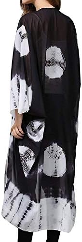 Floral Season Women's Sheer Chiffon Floral Kimono Cardigan Long Blouse Loose Tops Outwear
