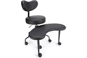 Pipersong Meditation Chair, ADHD Chair, Cross Legged Office Chair with Wheels, Criss Cross Desk Chair with Lumbar Support and Adjustable Stool, Flexible Design for Fidgety Sitters, Black