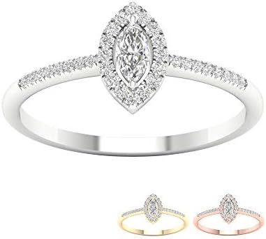 Igi認定 10kゴールド 1 5ct Tdw マーキス型 ダイヤモンド ハローリング