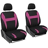 OxGord Car Seat Cover Flat Cloth Bucket Set for Car, Truck, Van, SUV - Black,Pink